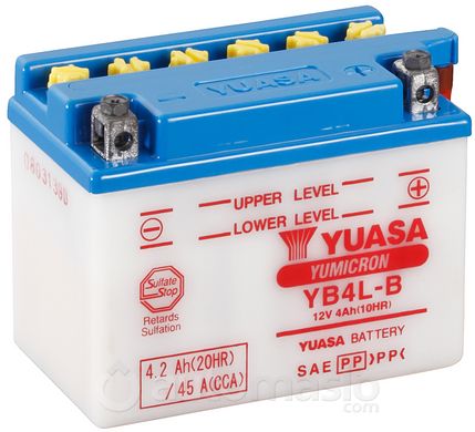 Мото аккумулятор Yuasa МОТО YuMicron Battery 12V 4,2Ah YB4L-B (сухозаряженный)
