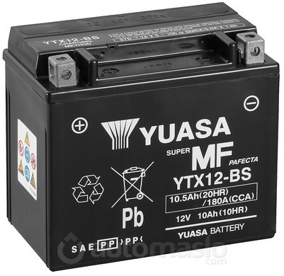 Мото аккумулятор Yuasa МОТО MF VRLA Battery 12V 10,5Ah YTX12-BS (сухозаряженный)