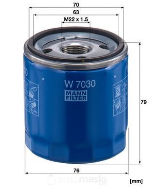 Масляний фільтр MANN W 7030