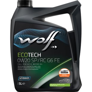 WOLF ECOTECH 0W-20 SP/RC G6 FE, 5л