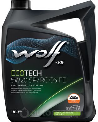 WOLF ECOTECH 5W-20 SP/RC G6 FE, 4л