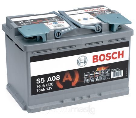 Автомобильный аккумулятор BOSCH S5 A08 12V 70Ah 760A AGM (0092S5A080)