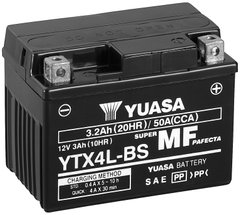 Мото аккумулятор Yuasa МОТО MF VRLA Battery AGM 12V 3Ah YTX4L-BS (сухозаряженный)