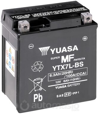 Мото аккумулятор Yuasa МОТО MF VRLA Battery AGM 12V 6Ah YTX7L-BS (сухозаряженный)