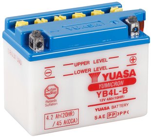 Мото аккумулятор Yuasa МОТО YuMicron Battery 12V 4,2Ah YB4L-B (сухозаряженный)