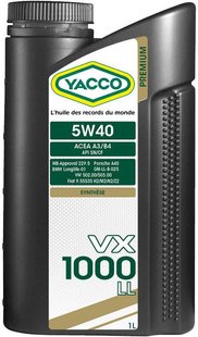 Yacco VX 1000LL 5W-40, 1л.