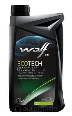 WOLF ECOTECH 0W-20 D1 FE, 1л