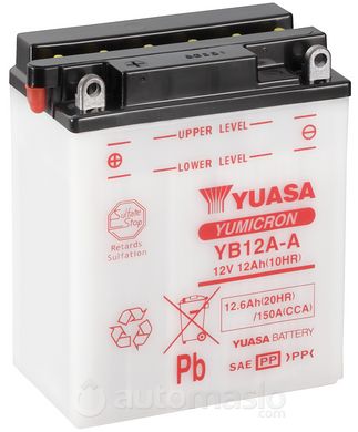 Мото аккумулятор Yuasa МОТО YuMicron Battery 12V 12,6Ah YB12A-A (сухозаряженый)