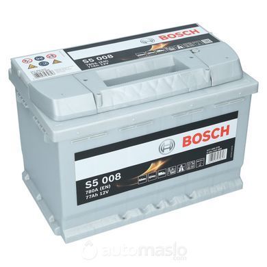 Автомобильный аккумулятор BOSCH S5 008 12V 77Ah 780A (0092S50080)