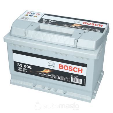 Автомобильный аккумулятор BOSCH S5 008 12V 77Ah 780A (0092S50080)