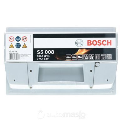 Автомобильный аккумулятор BOSCH S5 008 12V 77Ah 780A (0092S50080)