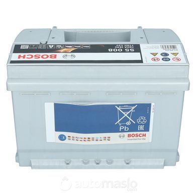 Автомобильный аккумулятор BOSCH S5 008 12V 77Ah 780A (0092S50080)