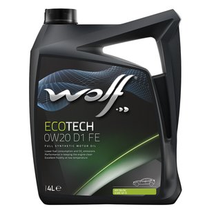 WOLF ECOTECH 0W-20 D1 FE, 4л