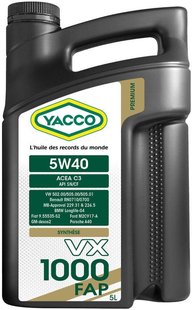 Yacco VX 1000 FAP 5W-40, 5л.