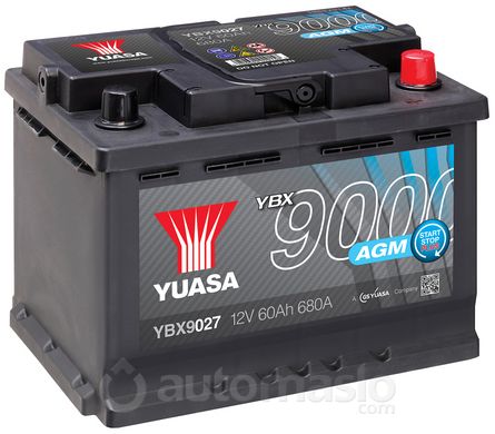 Автомобильный аккумулятор Yuasa AGM Start Stop Plus Battery 12V 60Ah YBX9027 (0)