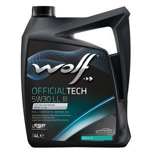 WOLF OFFICIALTECH 5W-30 LL III, 4л