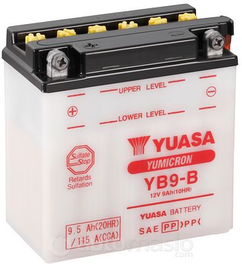 Мото аккумулятор Yuasa МОТО YuMicron Battery 12V 9,5Ah YB9-B (сухозаряженный)
