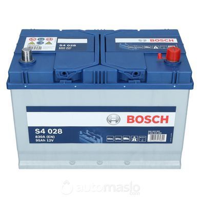 Автомобильный аккумулятор BOSCH S4 028 12V 95Ah 830A (0092S40280)