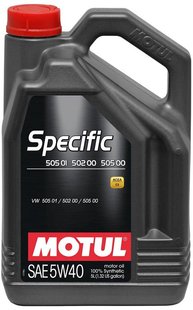 Motul Specific 505.01/502.00 5W-40, 5л.