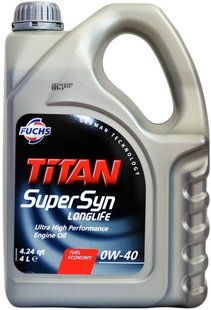 FUCHS TITAN Supersyn Longlife 0W-40, 4л.