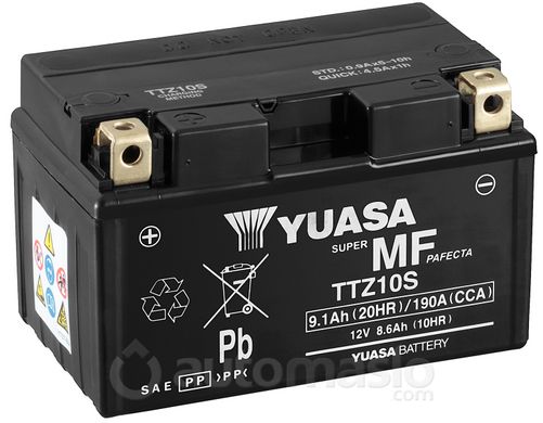 Мото аккумулятор Yuasa МОТО MF VRLA Battery AGM 12V 9,1Ah TTZ10S (сухозаряженный)