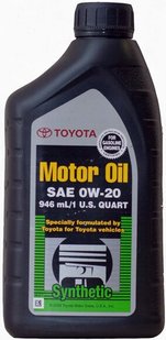 Toyota Motor Oil SM 0W-20, 0,946л.