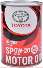 Toyota Motor Oil SP GF-6 0W-20, 1л.