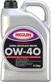 Meguin megol motorenoel Super Leichtlauf Driver 0W-40, 5л.