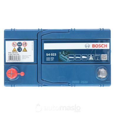 Автомобільний акумулятор BOSCH S4 023 12V 45Ah 330A (0092S40230)