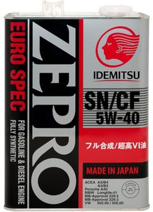 IDEMITSU ZEPRO Euro Spec 5W-40, 4л