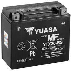Мото аккумулятор Yuasa МОТО MF VRLA Battery 12V 18,9Ah YTX20-BS (сухозаряженный)