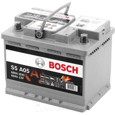 Автомобільний акумулятор BOSCH S5 A05 12V 60Ah 680A AGM (0092S5A050)